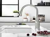 3 Hole Brushed Nickel Bridge Kitchen Faucet with Down Sprayer,2 Handle Faucet for Kitchen Sinks W1932P186913