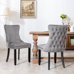 ZUN Furniture,Upholstered Wing-Back Dining Chair with Backstitching Nailhead Trim and Solid Wood 93363205