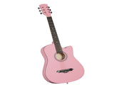 Matte Pink 38-inch Acoustic Guitar with Picks, Strings, Capo, Case, Tuner, and Strap 05427433