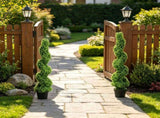 2 Pack 122cm Artificial Boxwood Spiral Topiary with Replacement Leaves 30075914