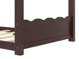 Twin House Floor Bed with Support Slats, Solid Wood House Bed Frame for Kids, No Box Spring Needed W1580P387837