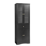 ZUN Tall Bathroom Storage Cabinet, Cabinet with Four Doors and Drawers, Adjustable Shelf, MDF Board, N725P186649B