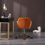 ZUN Modern Velvet Fabric Material Adjustable Height 360 revolving Home Office Chair with Gold Metal Legs 33217677