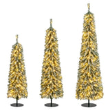 3-Piece Slim Pencil Christmas Tree Set - 216302505 Branch Tips, Simulated Snow 90263291