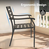 VRSHWO lron Terrace Dining Chairs, a Set of 2 Black Color Outdoor Chairs, Bistro Metal Chairs, W213P335871
