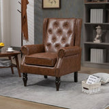 COOLMORE Wood Frame Armchair, Modern Accent Chair Lounge Chair with Sturdy Wood Legs for Living Room W395109980