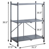 Sandy Black and Dark Bronze Hand-Brushed 3-tier Console Table B062P186469