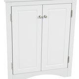 ZUN White Triangle Bathroom Storage Cabinet with Adjustable Shelves, Freestanding Floor Cabinet for Home 88522667