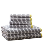 ZUN Cotton Jacquard Bath Towel 6 Piece Set Grey See below B03596398