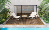 TREXM Outdoor Chaise Chairs Set of 3, Patio Chaise Chair with Acacia Side Table, Pool N715P237243K