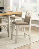 Counter Height Chairs Set of 2, Gray Finish Casual Country Style Fabric Upholstered Seat and Back B011P217880