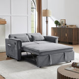Modern Fabric Convertible Loveseat Sleeper Sofa Couch with Adjustable Backrest, 2 Seater Sofa With W1123P283618