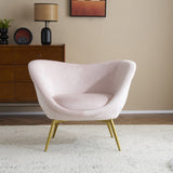 Modern Accent Chair for Living Room, Lounge Chair for Bedroom with Gold Metal Legs, Vanity Chair for N765P205107P