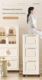 25.59" Side Wide Folding Wardrobe , 25.59"15.75"57.09", with Magnetic Door, Plastic Storage 48599802