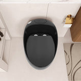 1-Piece 1.28 GPF Single Flush Egg Shape Toilet in Glossy Black W2973P301480