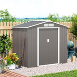 Steel Storage Shed Garden Tool house 7' x 4' White-AS 97699496