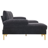 ZUN U-Shaped 4-Seat Indoor Modular Sofa Black 35865995