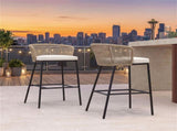 2-Pack Outdoor Bar Stools with Removable Cushions, 400 LBS Weight Capacity Woven Rope Patio Chairs 78348492