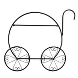 Paint With Handle Cart Shape 2 Layer Plant Stand Black 98903274