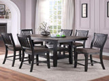 Set of 2 Dark Coffee Fabric Upholstered High Chairs, Black B016P222639