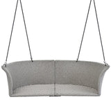 GO 51.9" 2-Person Hanging Seat, Rattan Woven Swing Chair, Porch Swing With Ropes, Gray Wicker And WF531575AAA