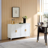 Sideboard Buffet cabinet with 4 doors and removable shelves, for living room, dining room, ivory W1705P179820