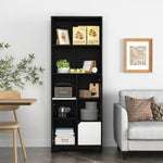 ZUN Multifunctional Open Storage Space Bookcase with Doors and Drawer, Black & White, Modern Style W409P171389