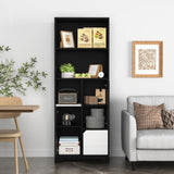 ZUN Multifunctional Open Storage Space Bookcase with Doors and Drawer, Black & White, Modern Style W409P171389