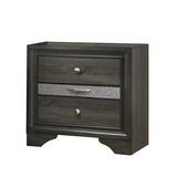 3 Drawers Wooden Nightstand with Nickel Round Knobs, Gray B016P251549
