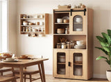 59" Freestanding Storage Cabinet with Sliding Door & Adjustable Feet, Modern Floor Cabinet for 39978508