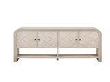 U_Style Versatile console table with Woven Wood Slats and Solid Wood Veneer,Suitable for Entryway, N711P269058O