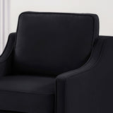 Modern 3 Person seat Sofa Couch with Scooped Armrest/Wood legs,Upholstered Velvet 3-seat Sofa with W2186P143472