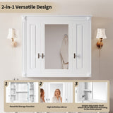 Bathroom Wall Cabinet with Mirror, Wall Mounted Medicine Cabinet with 4 Shelves, Mirrored Door Over 58103188
