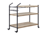 Brantley Oak & Sandy Black Finish Serving Cart B2726P286743