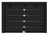 7 Tiers Portable Shoe Rack Closet Fabric Cover Shoe Storage Organizer Cabinet Black 61750685