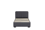 Twin Size Platform Bed Frame with 2 Storage Drawers and Headboard with USB, Linen Fabric Simple W1670P255482