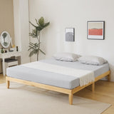 Basic bed frame painted pine wood original color King 202*192*30.5cm wooden bed single bed 18748847