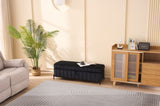 49.21"Wide Velvet Storage Soft Bench for Living Room, Entryway and Bedroom. Black W3118P272645