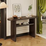 ZUN TREXM Elegant Minimalist Console Table with Rounded Edges and Sturdy Shelf Design for Entryway, N715P195554P