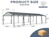 13*26.5 FT Carport, Heavy Duty Carport with Galvanized Steel Roof and Frame, Metal Carport Large W540P478289