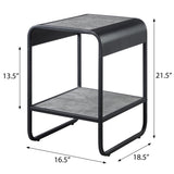 Concrete Grey and Black 1-shelf End Table B062P181422