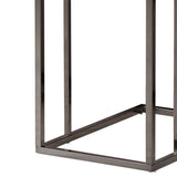 Weathered Grey and Black Snack Table with Expandable Top B062P145458