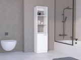 Linen Cabinet, 1 Door, 6 Shelves, White B097P199753