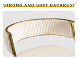 2pcs Thick Corduroy Gold-plated Iron Feet Bar Stool Beige 30236419