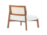 Modern Beige Lounge Chair with Woven Backrest, Sturdy Wooden Frame, Minimalist and N767P241728B