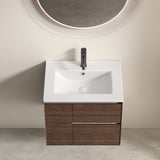 24 inch Bathroom Vessel Sink, Ceramic Bathroom Vanity Sink Top with Overflow, No Drain Convenient W3402P324578