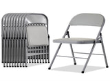 4pcs Elegant Foldable Iron & PVC Chairs for Convention & Exhibition Gray 59251641