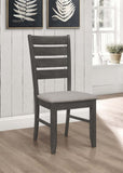 ZUN Set of 2 Dining Chairs with Fabric Upholstered Seat, Dark Grey B016P227268