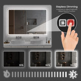 72"x48" Modern LED Smart Mirror Bathroom Mirror, Front Lit & Back Lit With 3 Color Adjustable, T3177P284029