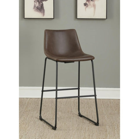 ZUN Brown and Black Armless Bar Stool B062P153515